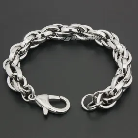 11 Lengths Silver Colour 316L Stainless Steel Mens Biker Rocker Punk Bracelet 5N008 Free Shipping