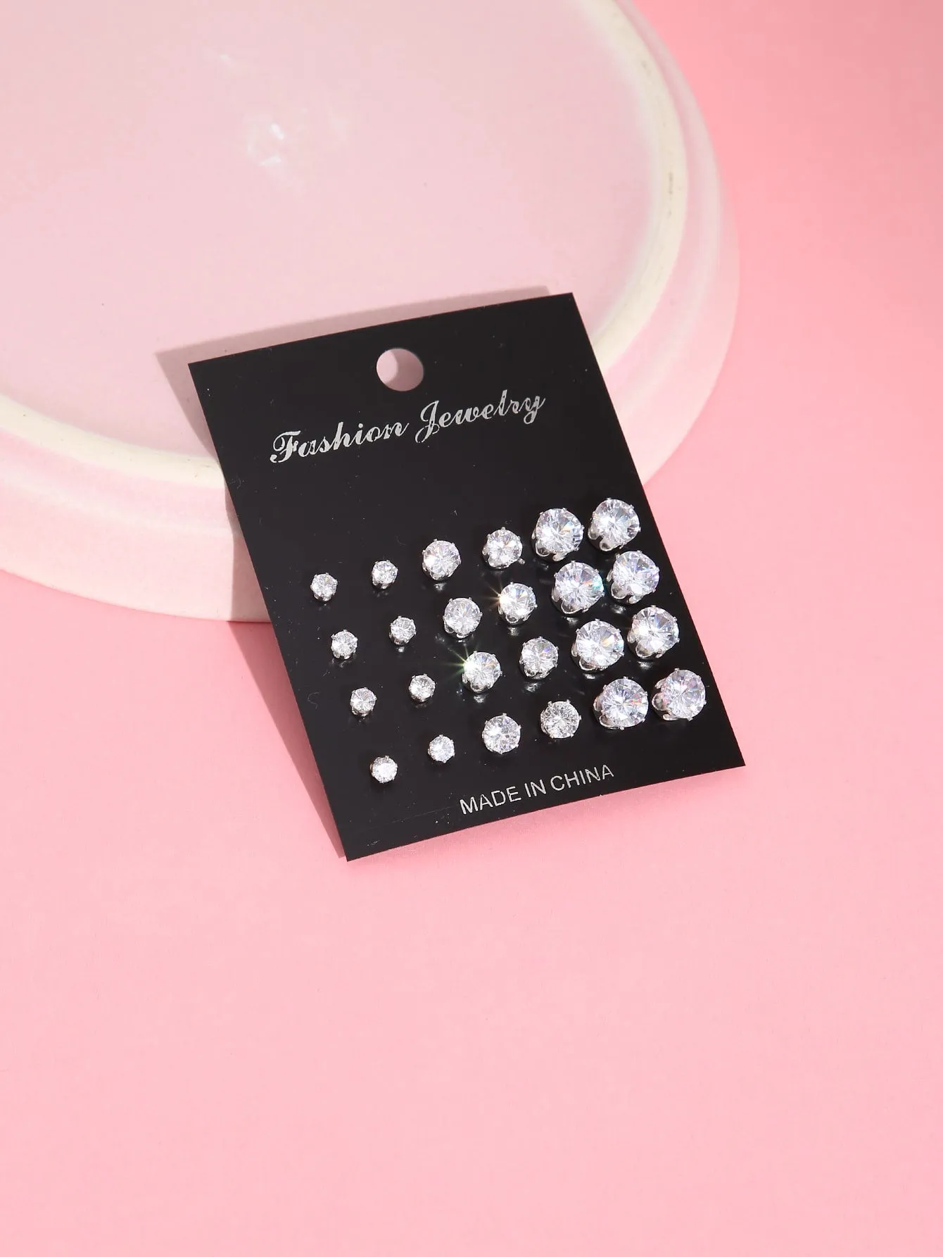 12pairs Girls Rhinestone Stud Earrings