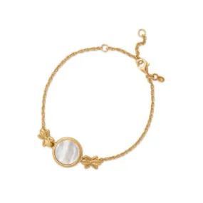 14 Karat Gold Plated Mother of Pearl Bracelet-M H W ACCESSORIES