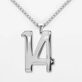 14 Number Pendant with Chain Kids Necklace - Stainless Steel