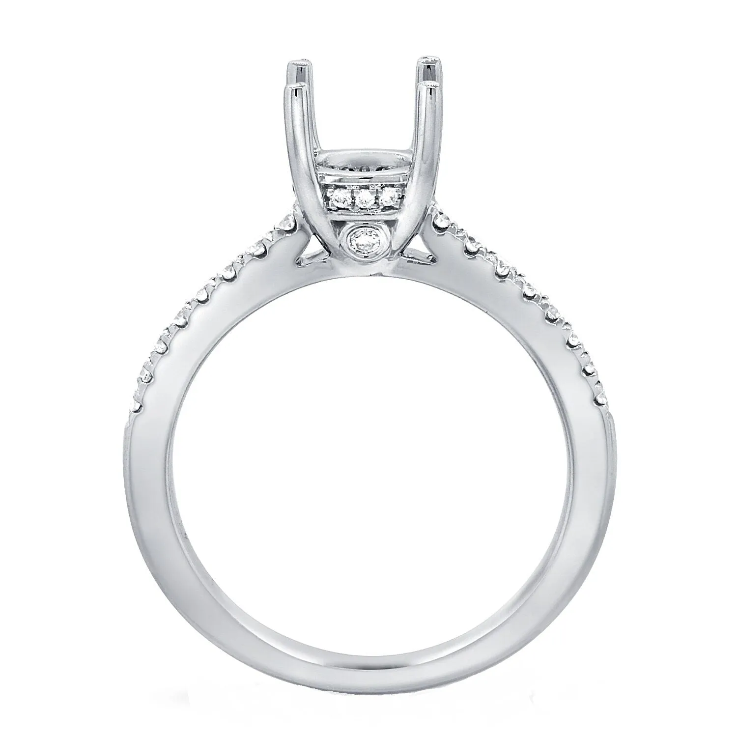 14k White Gold 0.24 Carat Diamond Semi Mount