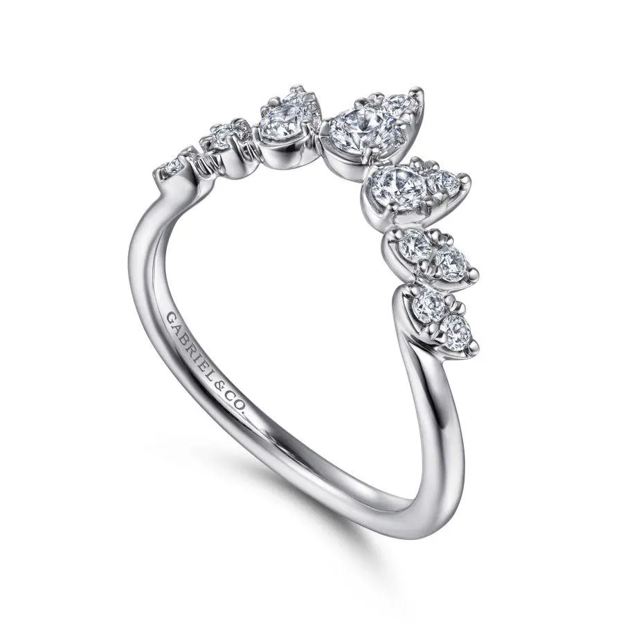 14K White Gold Diamond Fashion Ladies Ring