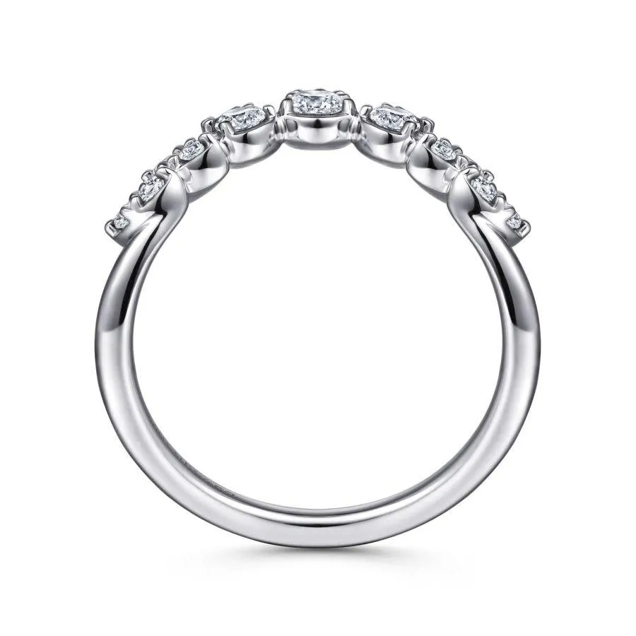 14K White Gold Diamond Fashion Ladies Ring