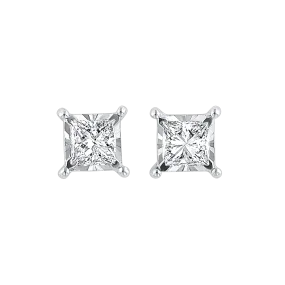 14KTW Diamond Tru Reflection Basics Stud 1 Ct