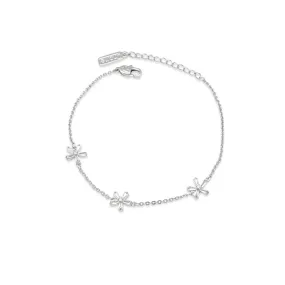 3 Flower Cubic Zirconia Bracelet