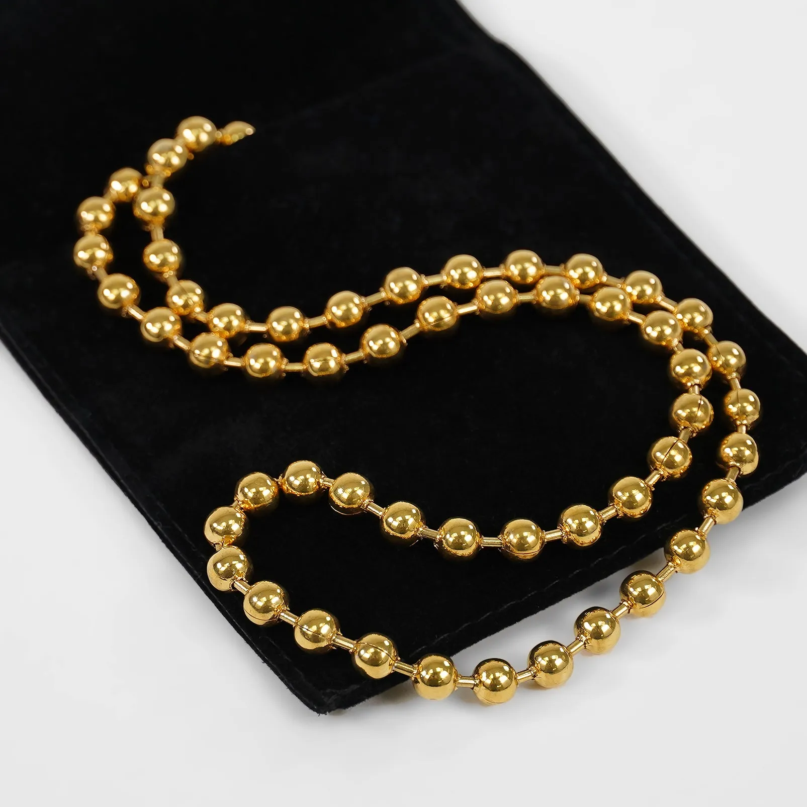 5mm Golden Dog Tag Chain Necklace (29 inches)