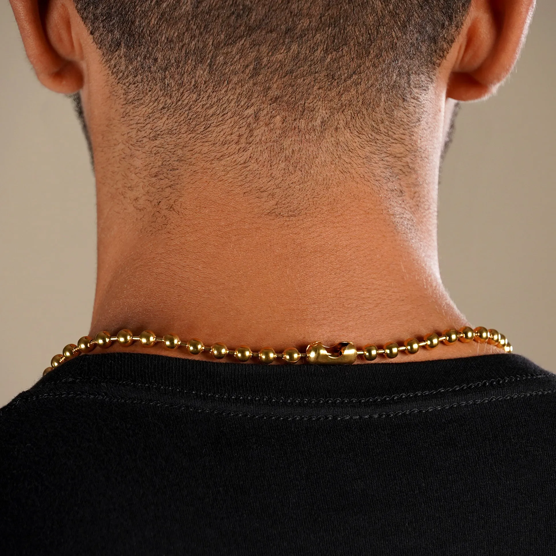 5mm Golden Dog Tag Chain Necklace (29 inches)