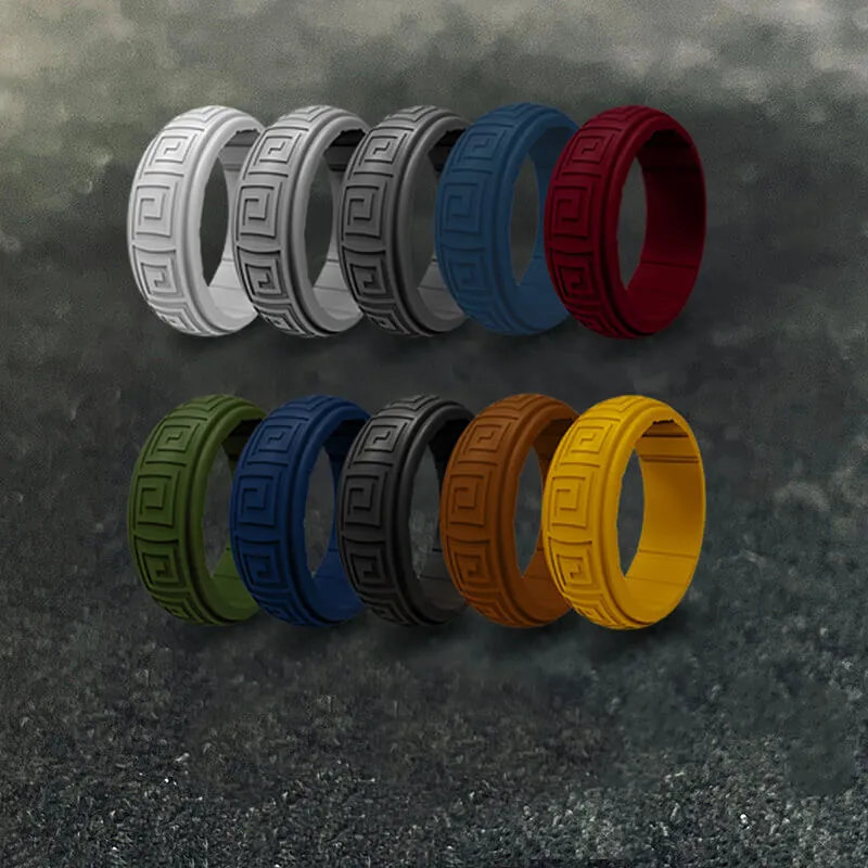 8 mm Meander Silicone Sports Ring