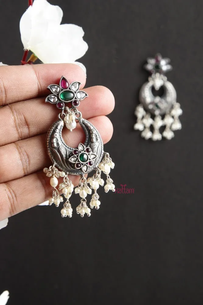 92.5 Silver Chanbali Pearl Earring