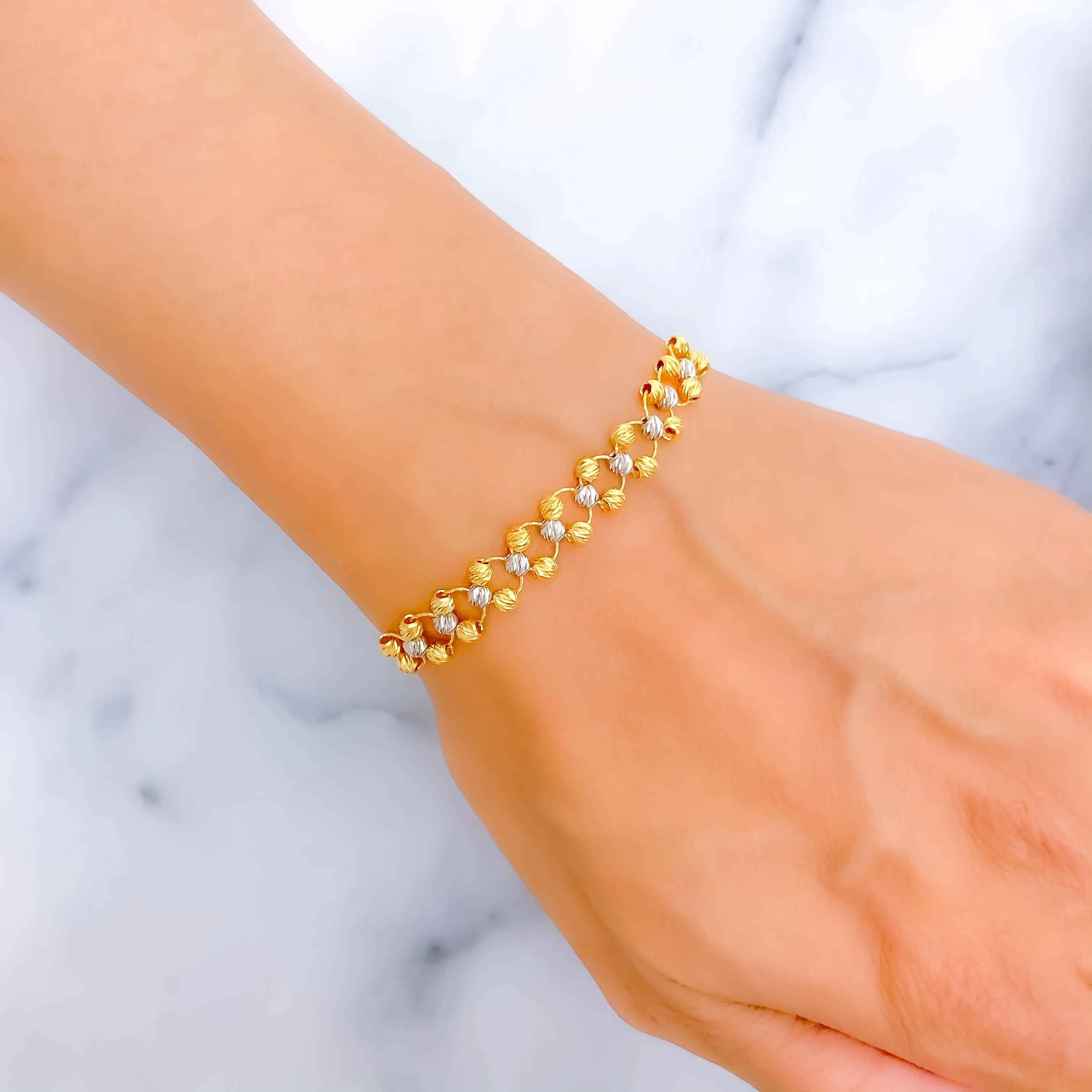 Accented Shimmering Multi-Color 22k Gold Bracelet