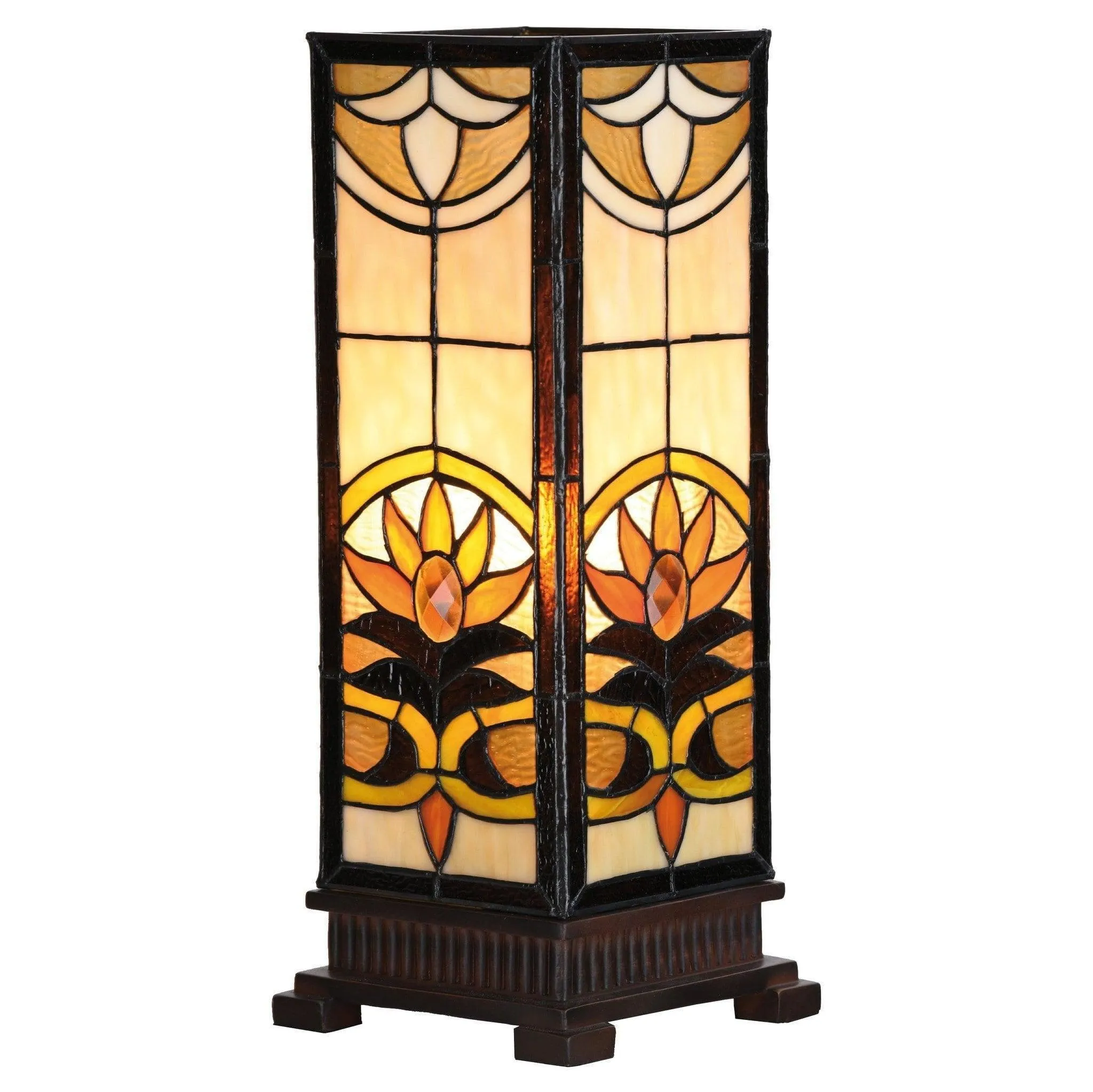 Aintree Large Square Tiffany Lamp - Tiffany Lighting Direct