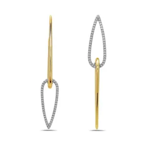 Bassali - 14 Karat Two-Tone Diamond Drop Earring