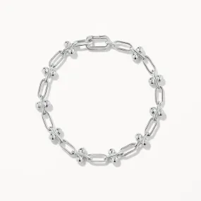 Bauble Paperclip Chain Bracelet in Silver