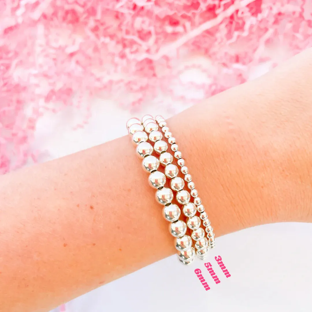 Beaded Blondes | 6MM Silver Beaded Bracelet