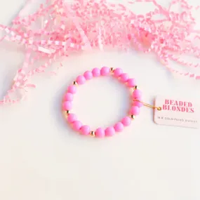 Beaded Blondes | Set of Three | Hot Pink Bubble Bracelet Set