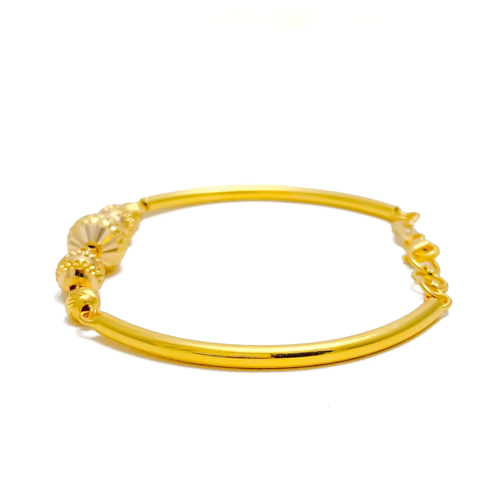 Beautiful Multi-Bead 22k Gold Flexi Bangle Bracelet