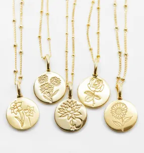 Birth Flower Necklaces