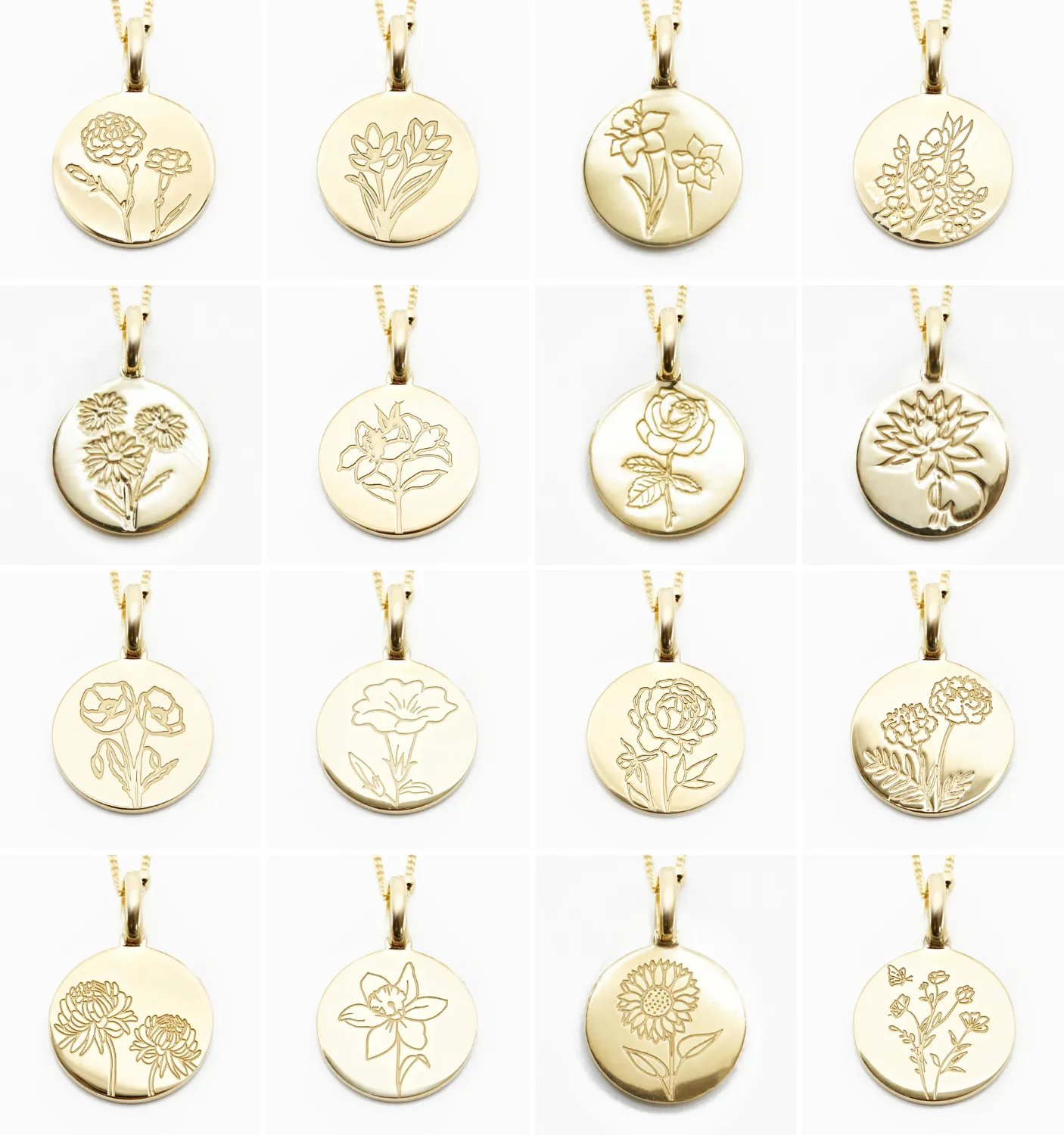 Birth Flower Necklaces