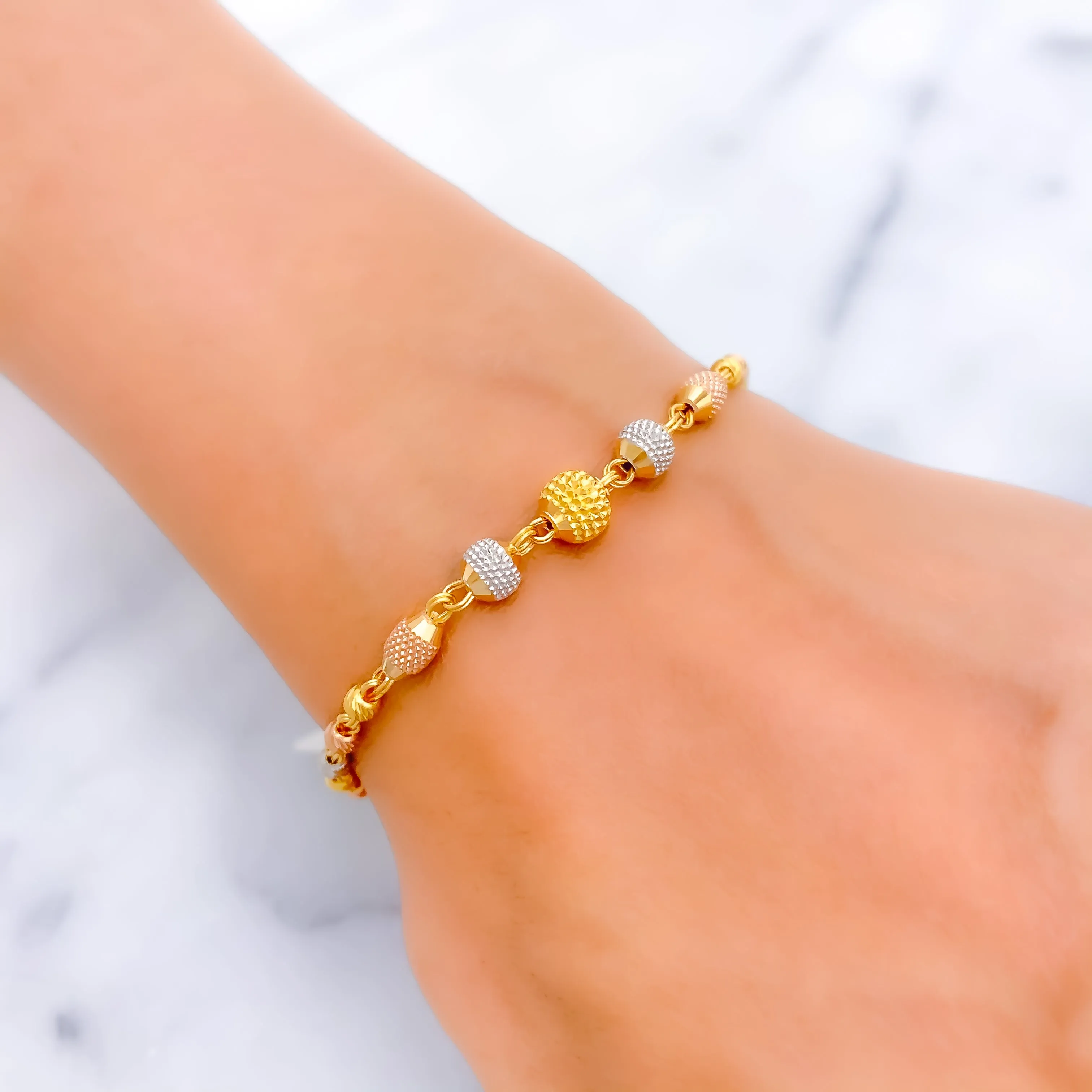 Blooming Tasteful 22k Gold Orb Bracelet