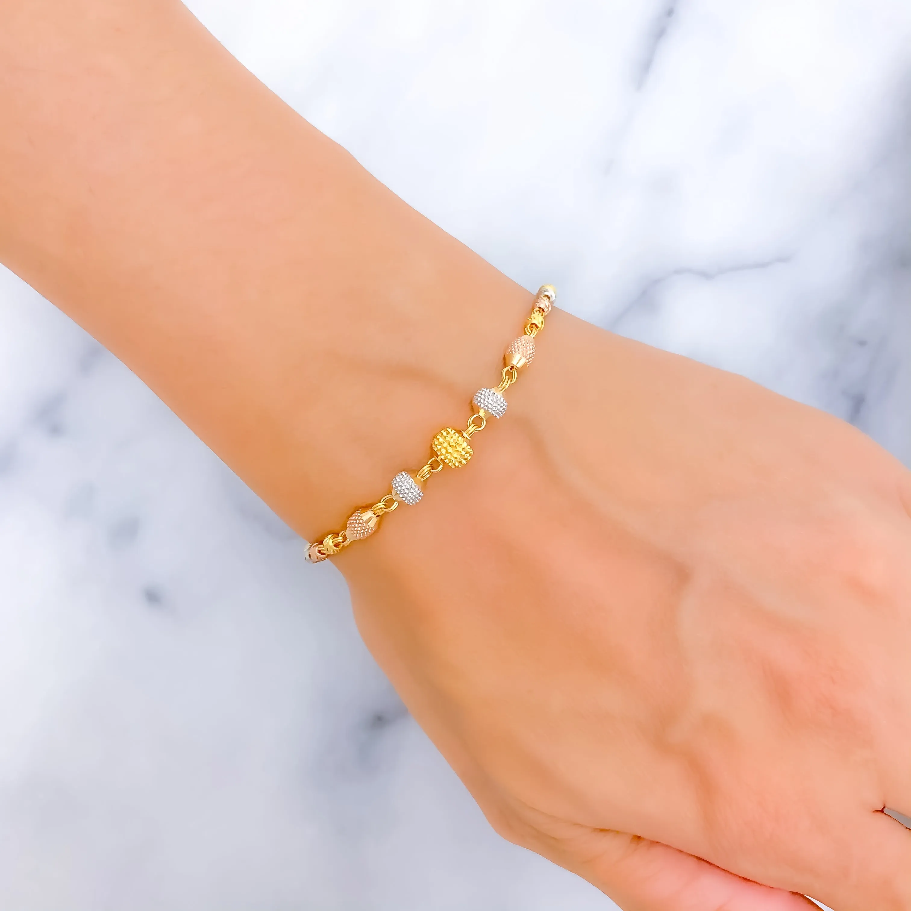 Blooming Tasteful 22k Gold Orb Bracelet