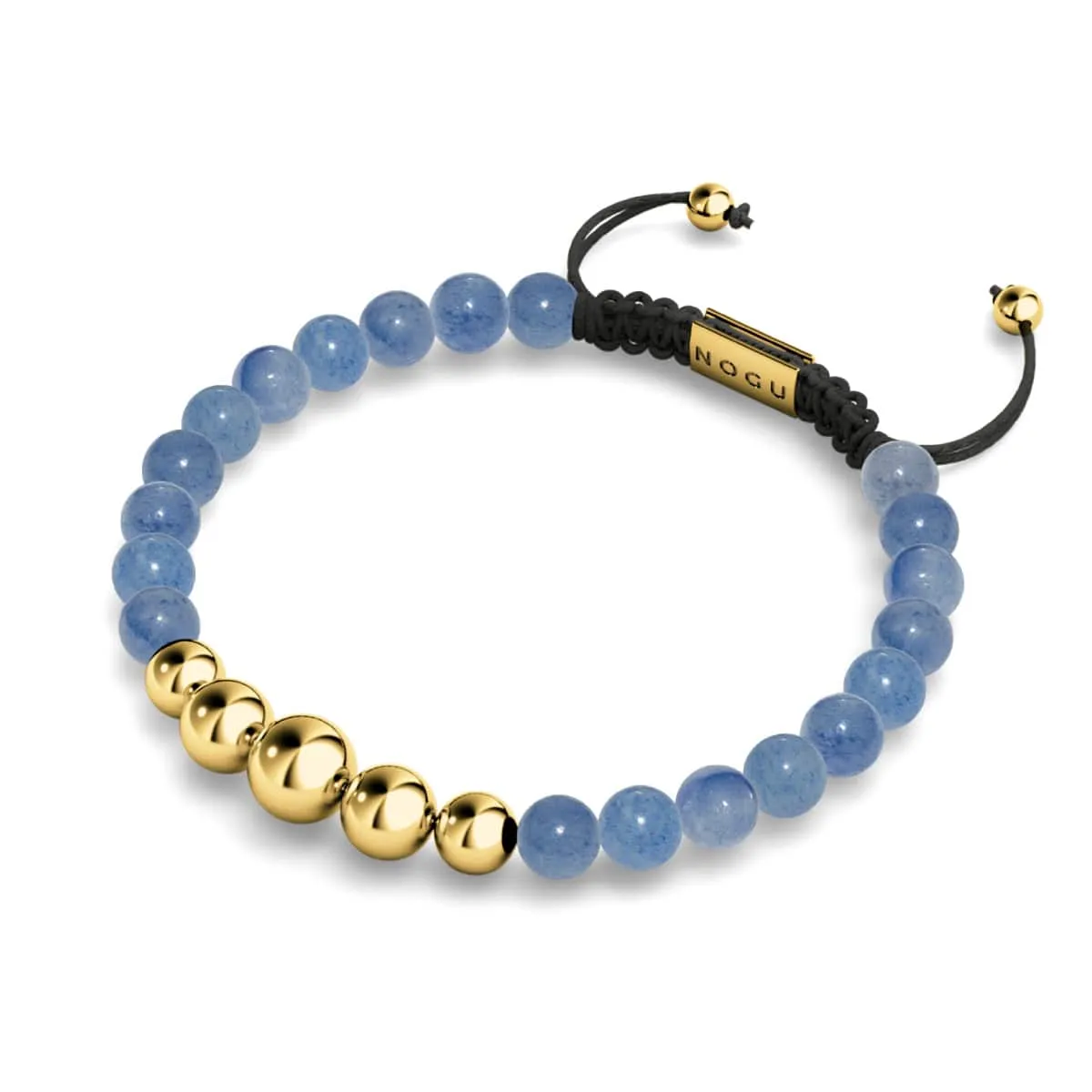 Blue Aventurine | Gold | Balance Gemstone Macrame Bracelet