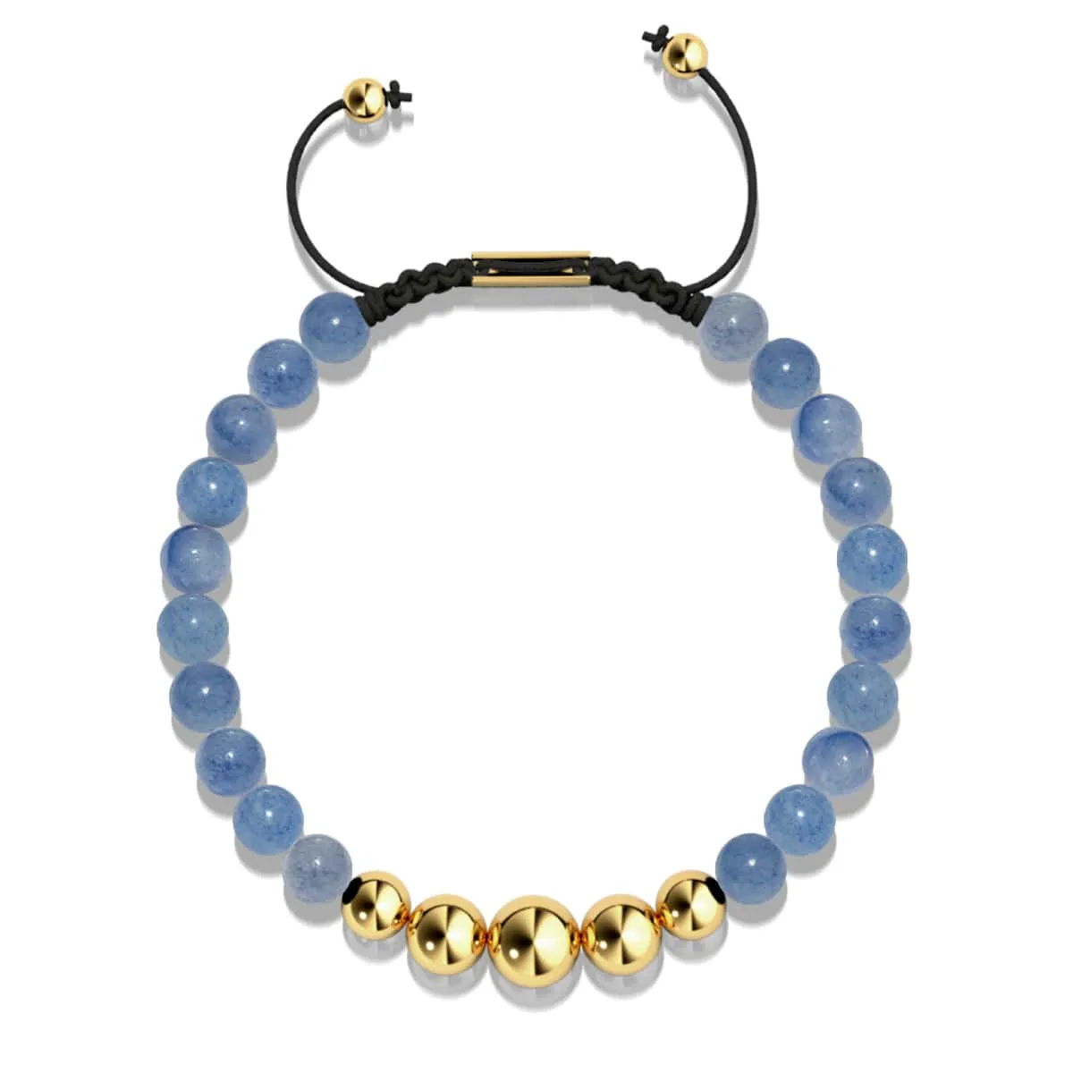 Blue Aventurine | Gold | Balance Gemstone Macrame Bracelet