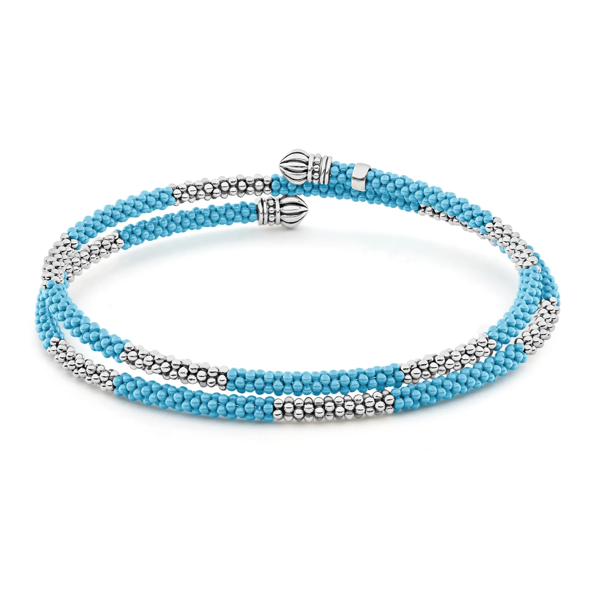 Blue Caviar Ceramic Beaded Wrap Bracelet