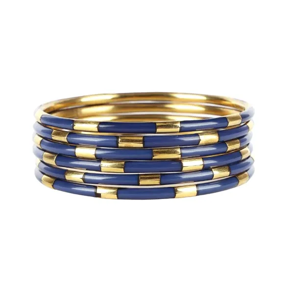 BudhaGirl Veda Bangles - Navy (Set of 6)