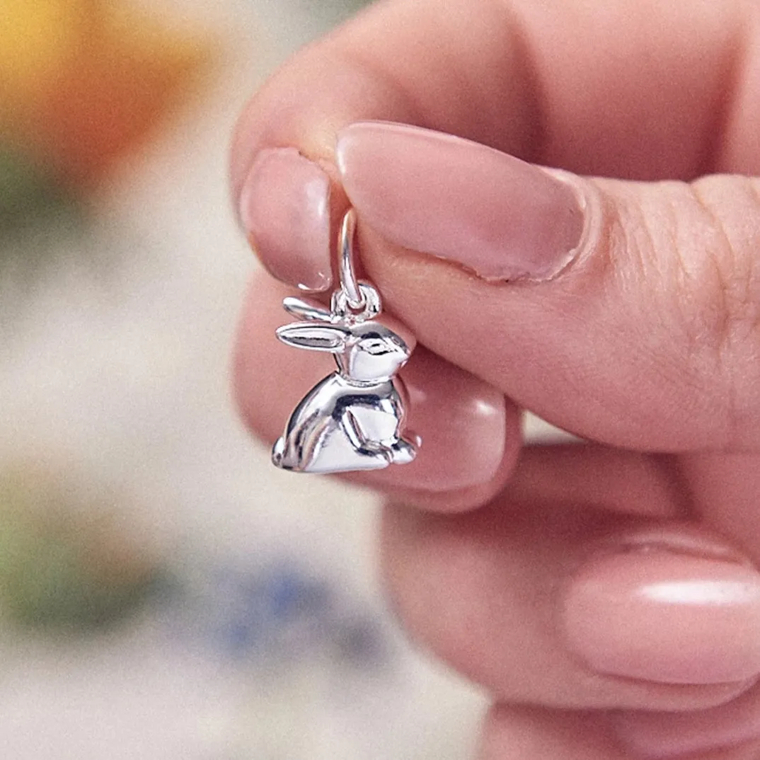 Bunny Rabbit Silver Charm