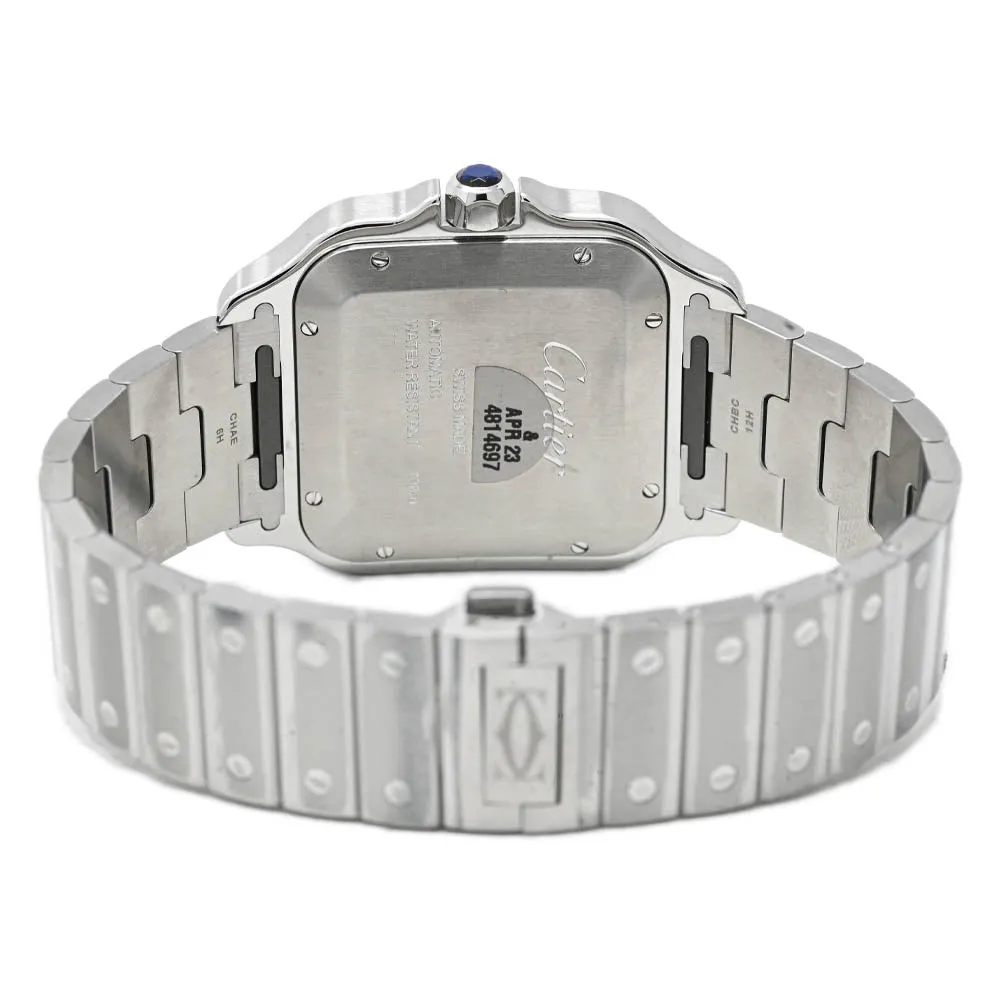 Cartier Men's Santos Stainless Steel 39.8mm Blue Roman Dial Watch Reference #: WSSA0030