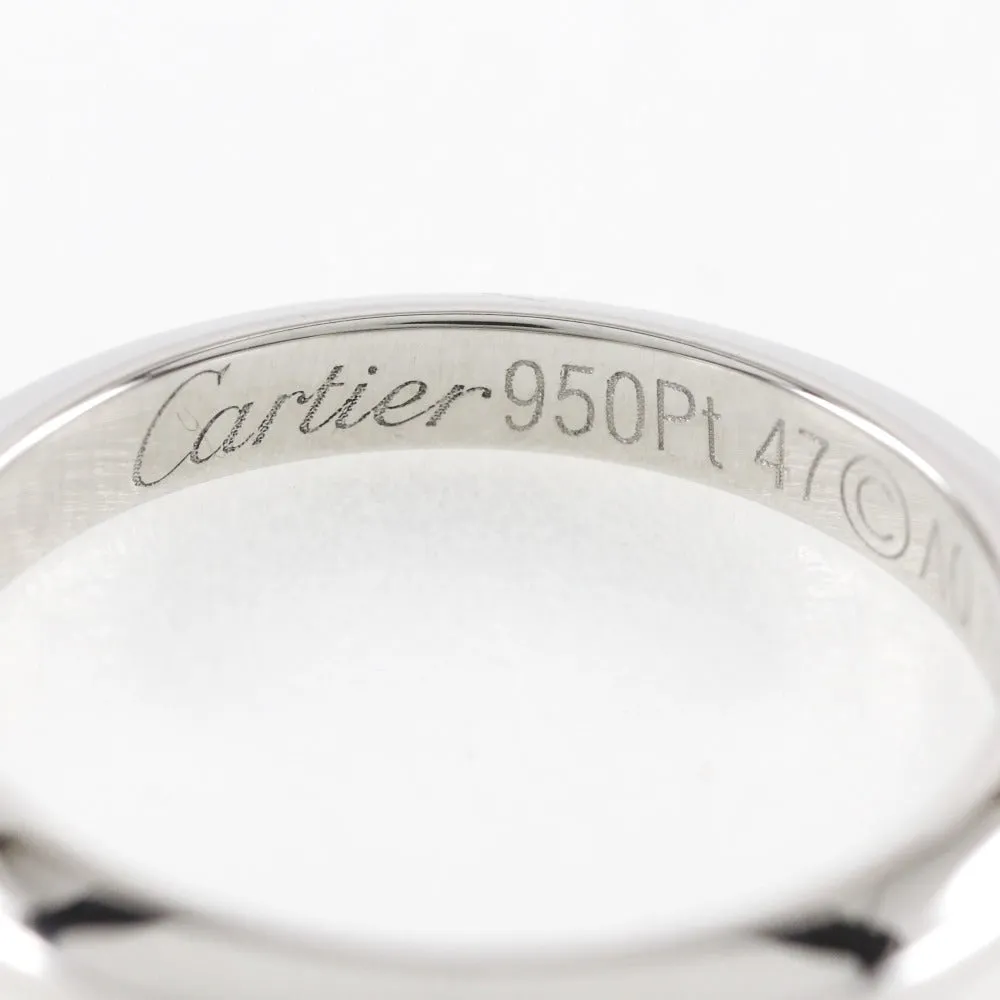 CARTIER Ring Pt950Platinum Silver Knife edge Women 47 Used Authentic