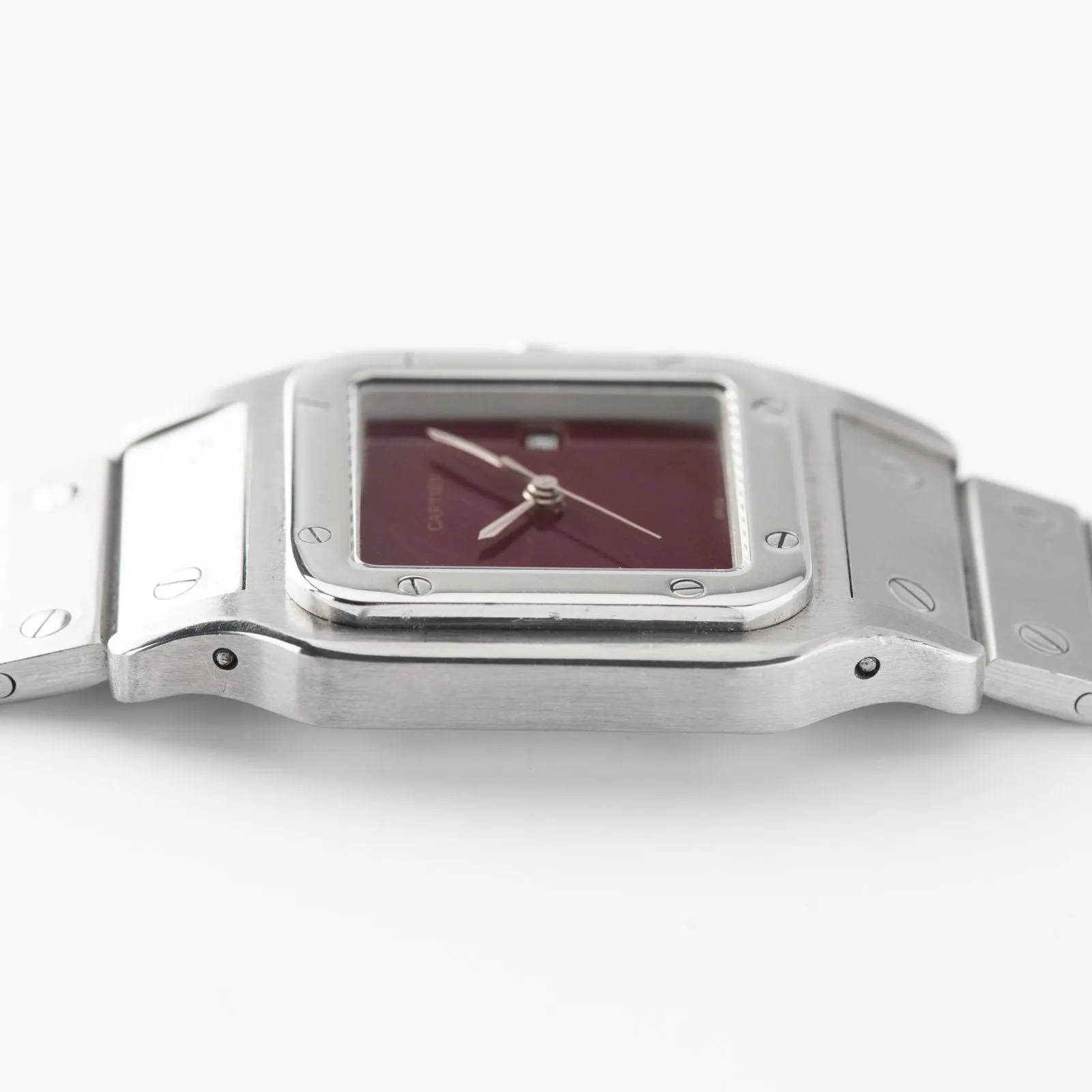 Cartier Santos Galbee Burgundy Lacquer Dial