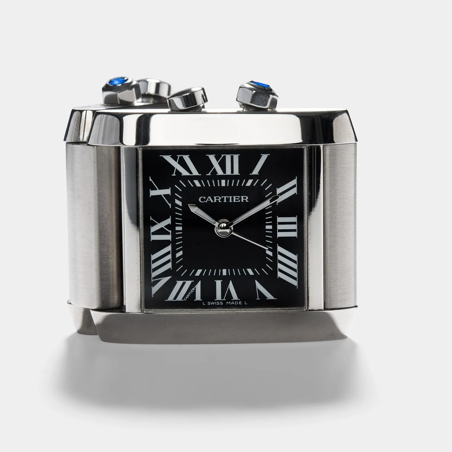 Cartier Tank Francaise 2945 Dual-Time Desk Clock