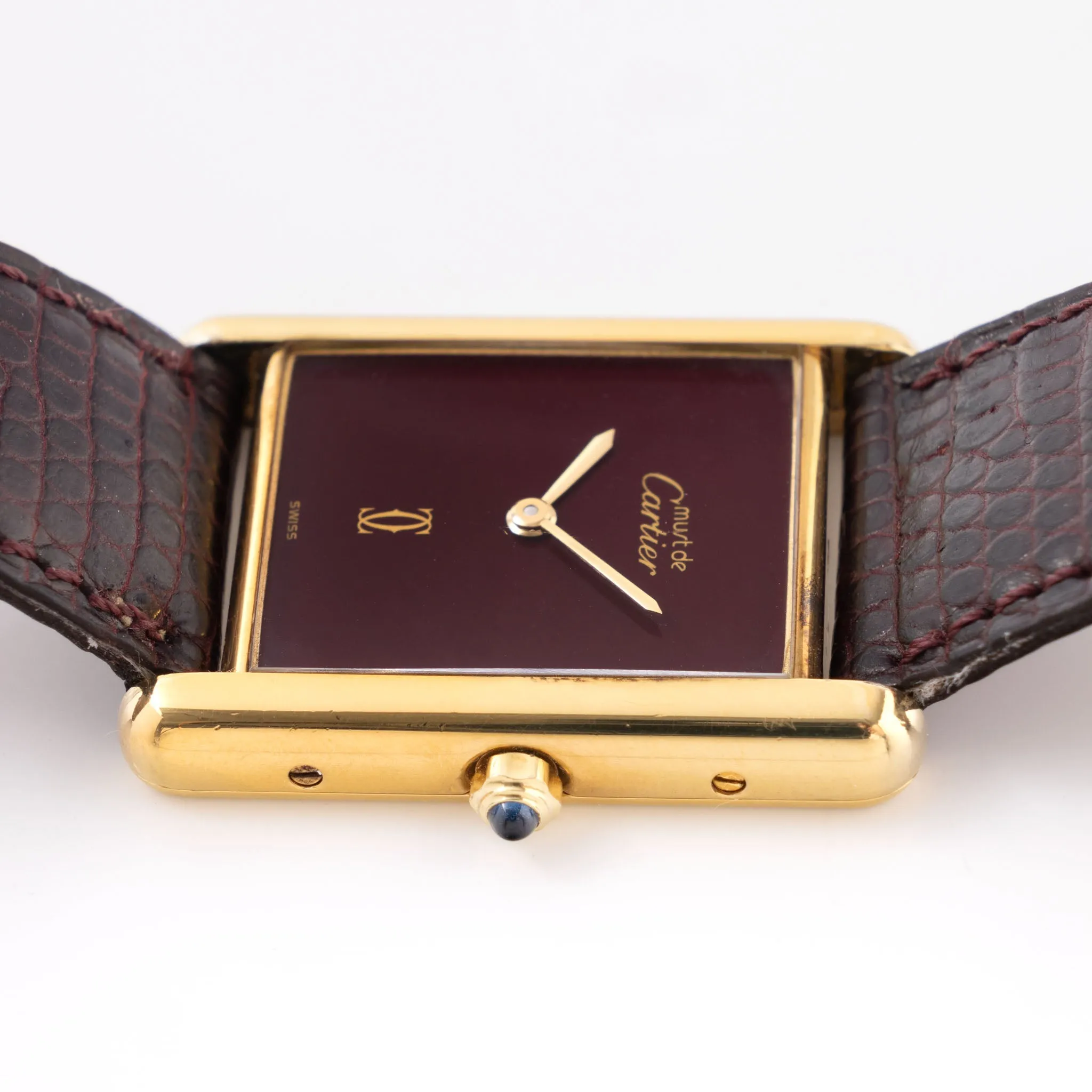 Cartier Tank Must de Cartier 6-81006 Burgundy Dial Box and Papers