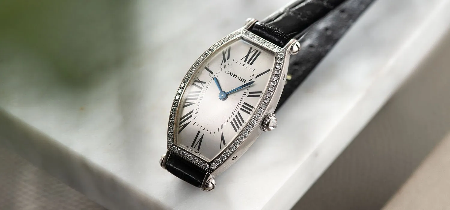 Cartier Tonneau White Gold with Diamonds Reference 2711