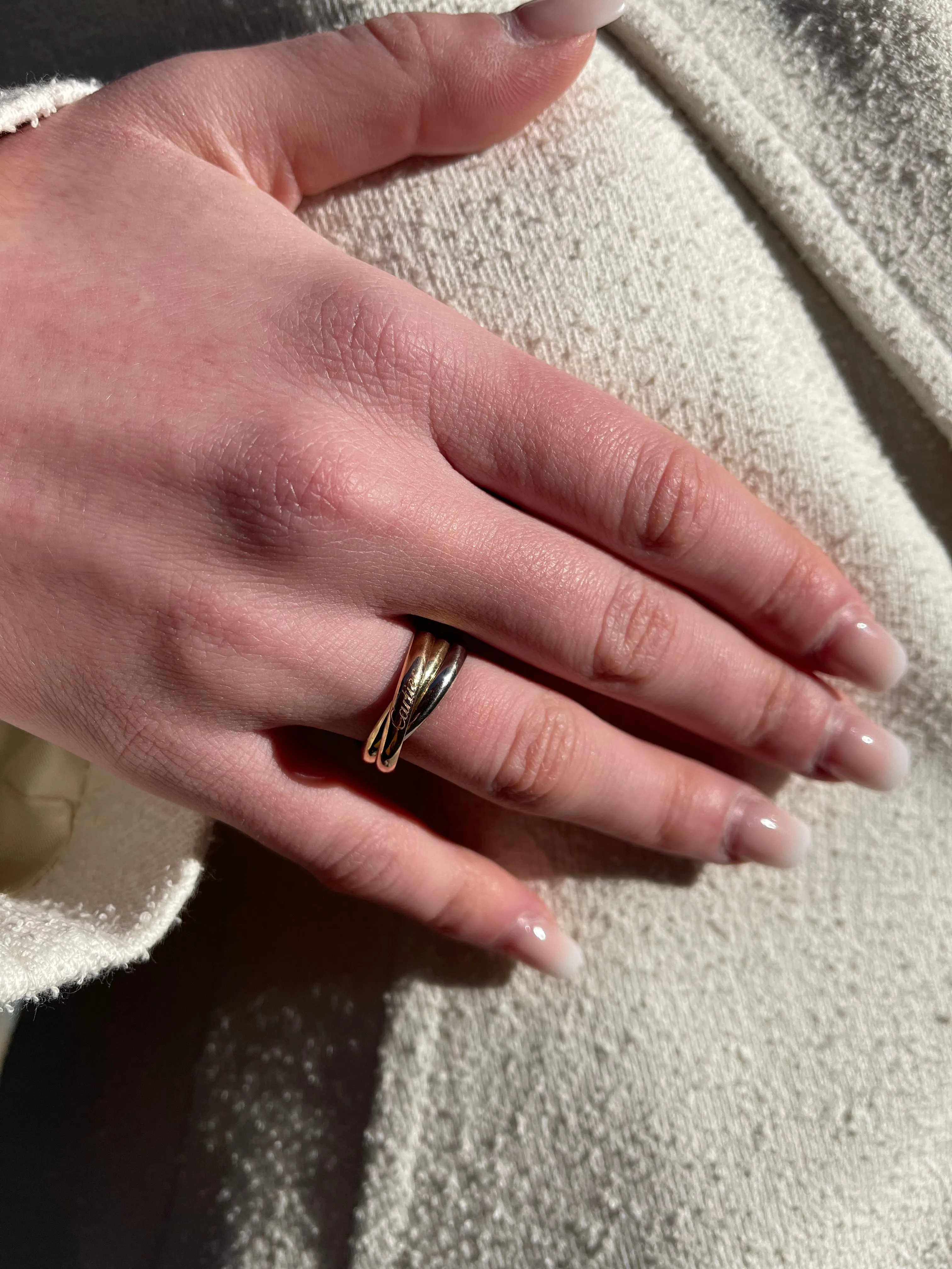 Cartier White/Yellow/Rose Gold 'Trinity' Ring