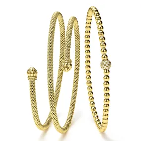 Caviar Gold 18K Gold Caviar Beaded Bracelet Gift Set