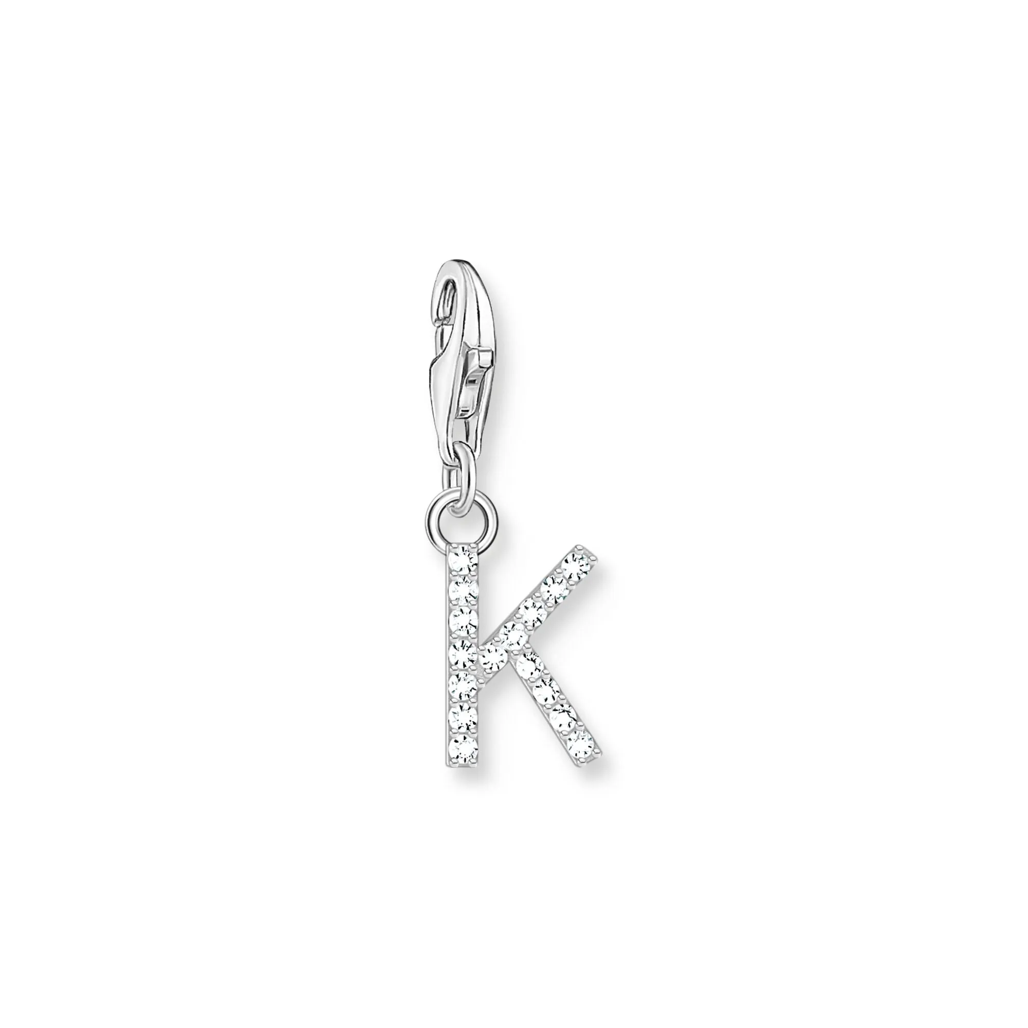 Charm Pendant letter K silver