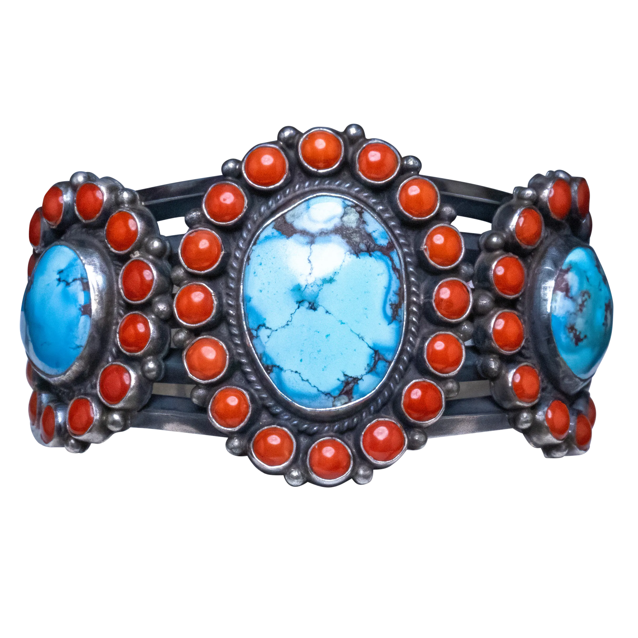 Coral & Golden Hills Turquoise Bracelet | Anthony Skeets