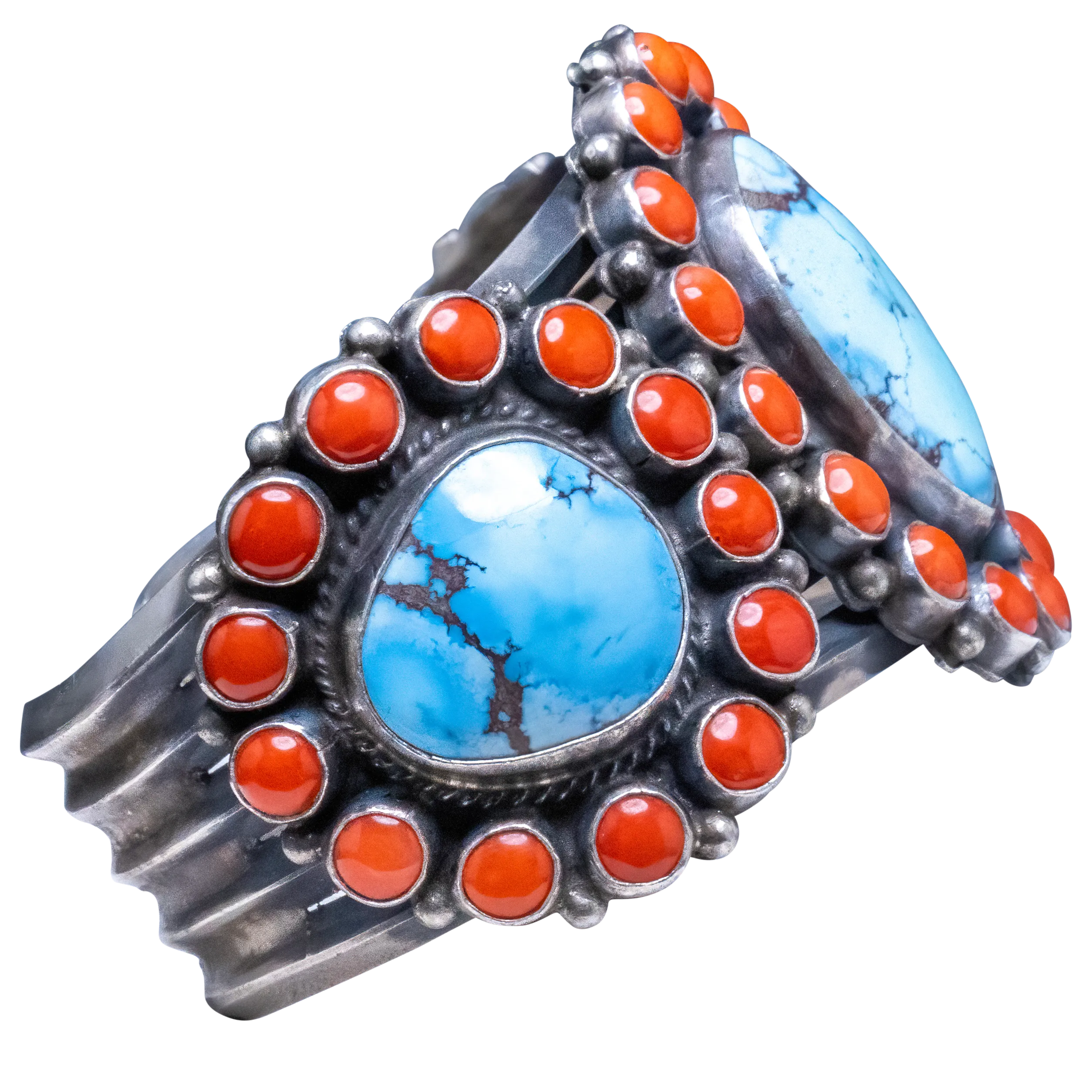 Coral & Golden Hills Turquoise Bracelet | Anthony Skeets