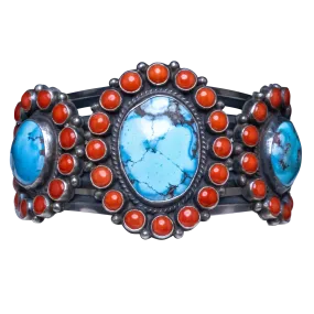 Coral & Golden Hills Turquoise Bracelet | Anthony Skeets