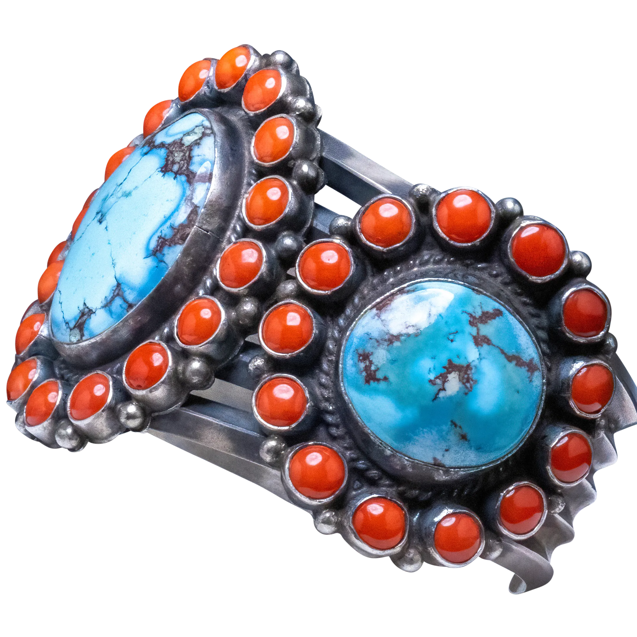 Coral & Golden Hills Turquoise Bracelet | Anthony Skeets