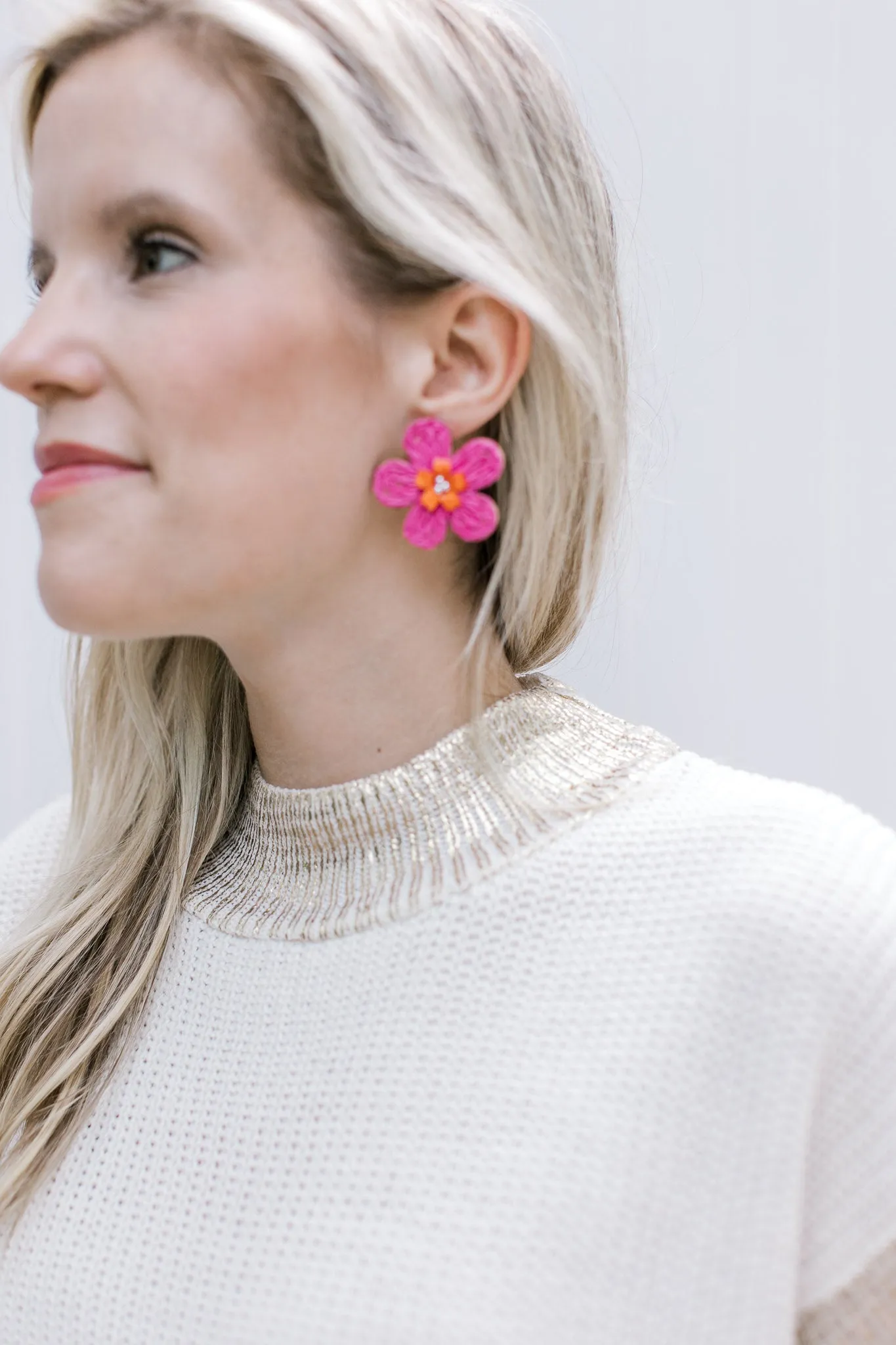 Daisy Earrings in Pink