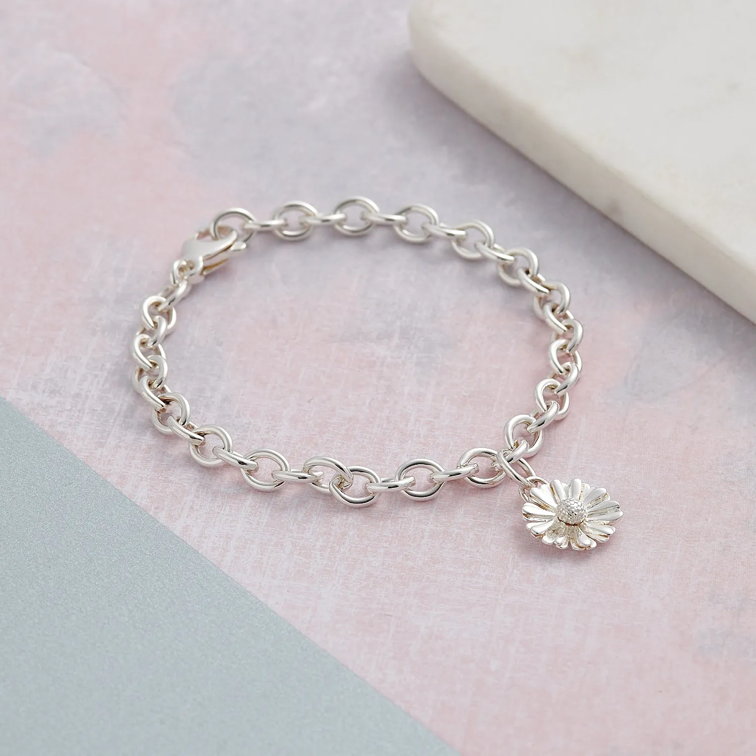 Daisy Silver Charm Bracelet