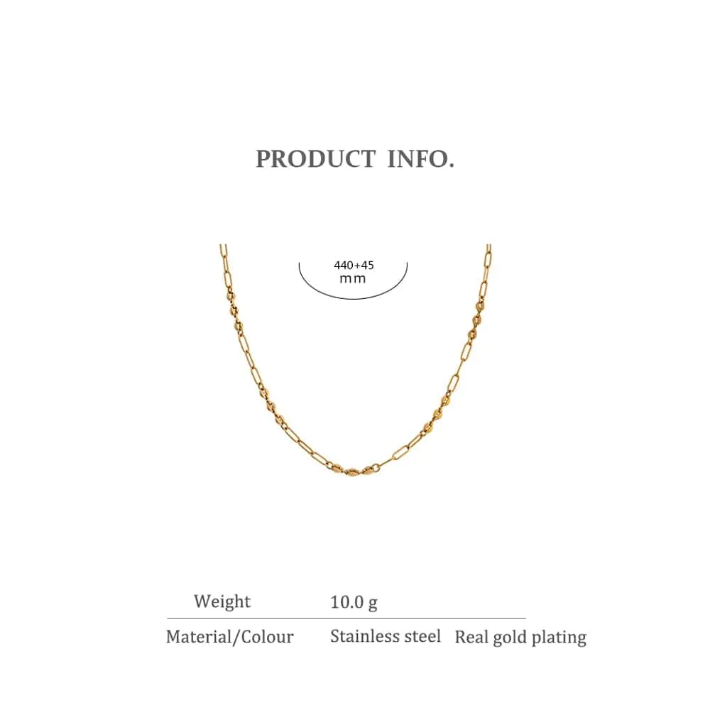 Delicate Stainless Steel Chain Necklace 18K Gold Filled Necklace