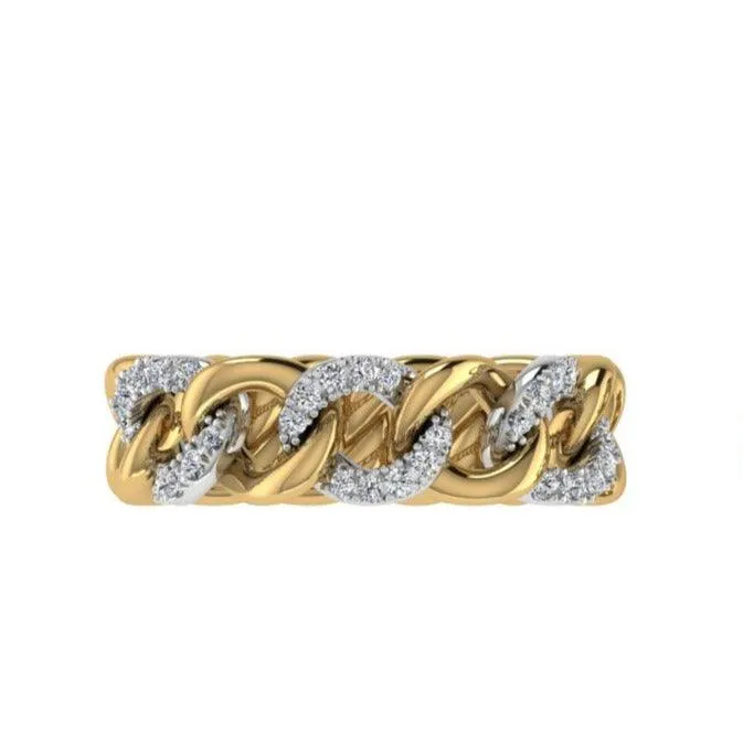 Diamond Curb Chain Ring