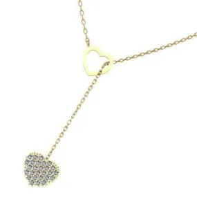 Diamond Heart Pendant Lariat Necklace