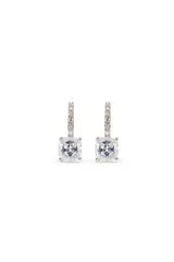 Ear Sense Earring Sqr 8mm Crystal Drop ER on Pave Rod