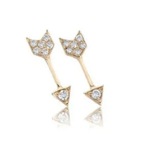 EF Collection - 14K Diamond Mini Single Arrow Stud Earring