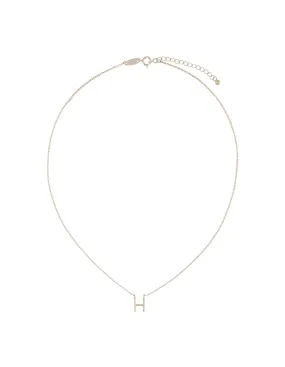 Elly Lou Timeless Initial Necklace - H- Silver